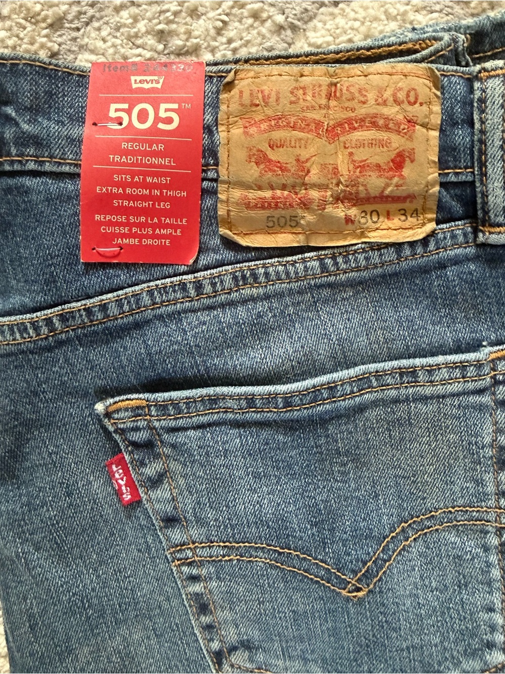 Levi's 505 Straight Leg Men's Jeans - Denim Blue